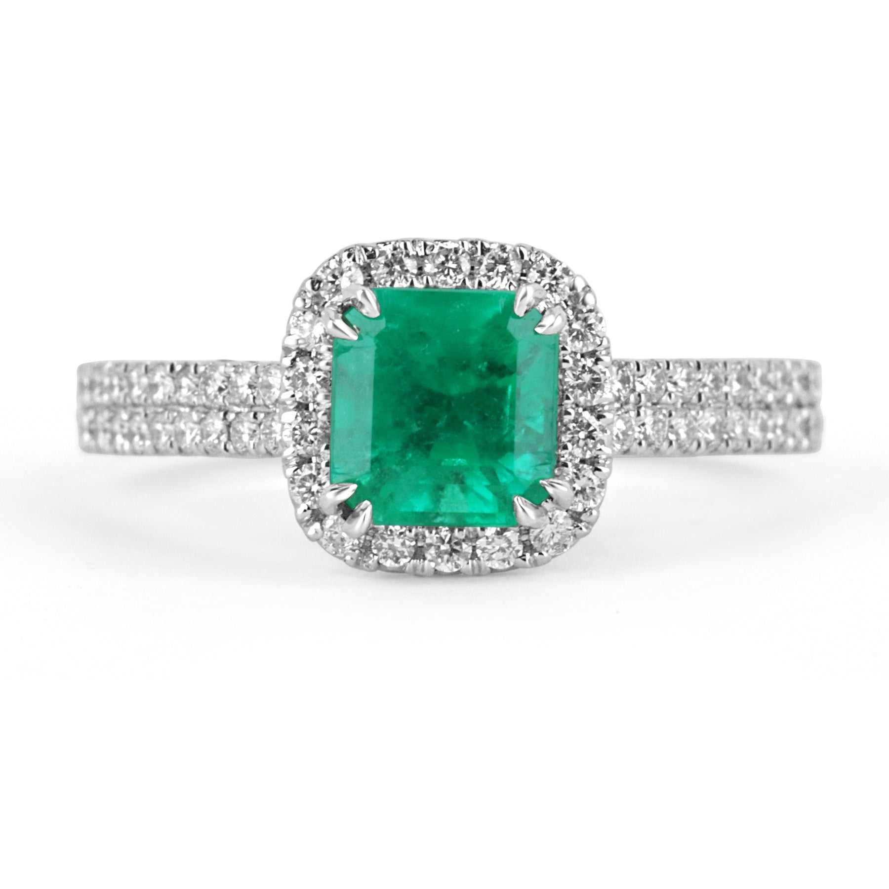 2.99tcw AAA Quality Emerald & Diamond Ring