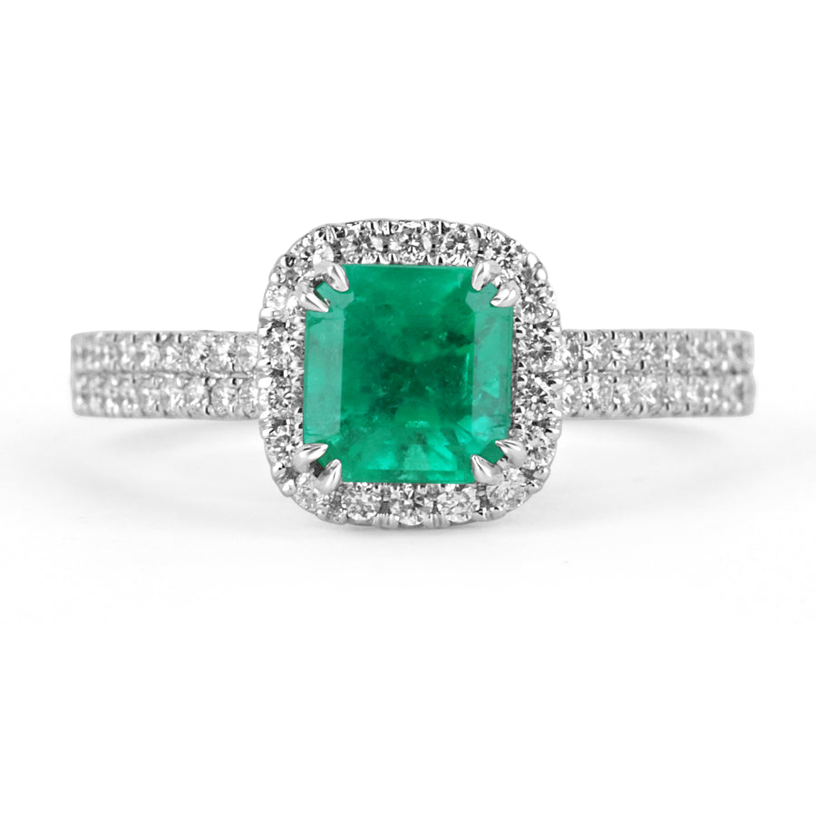 2.99tcw AAA Quality Emerald & Diamond Ring