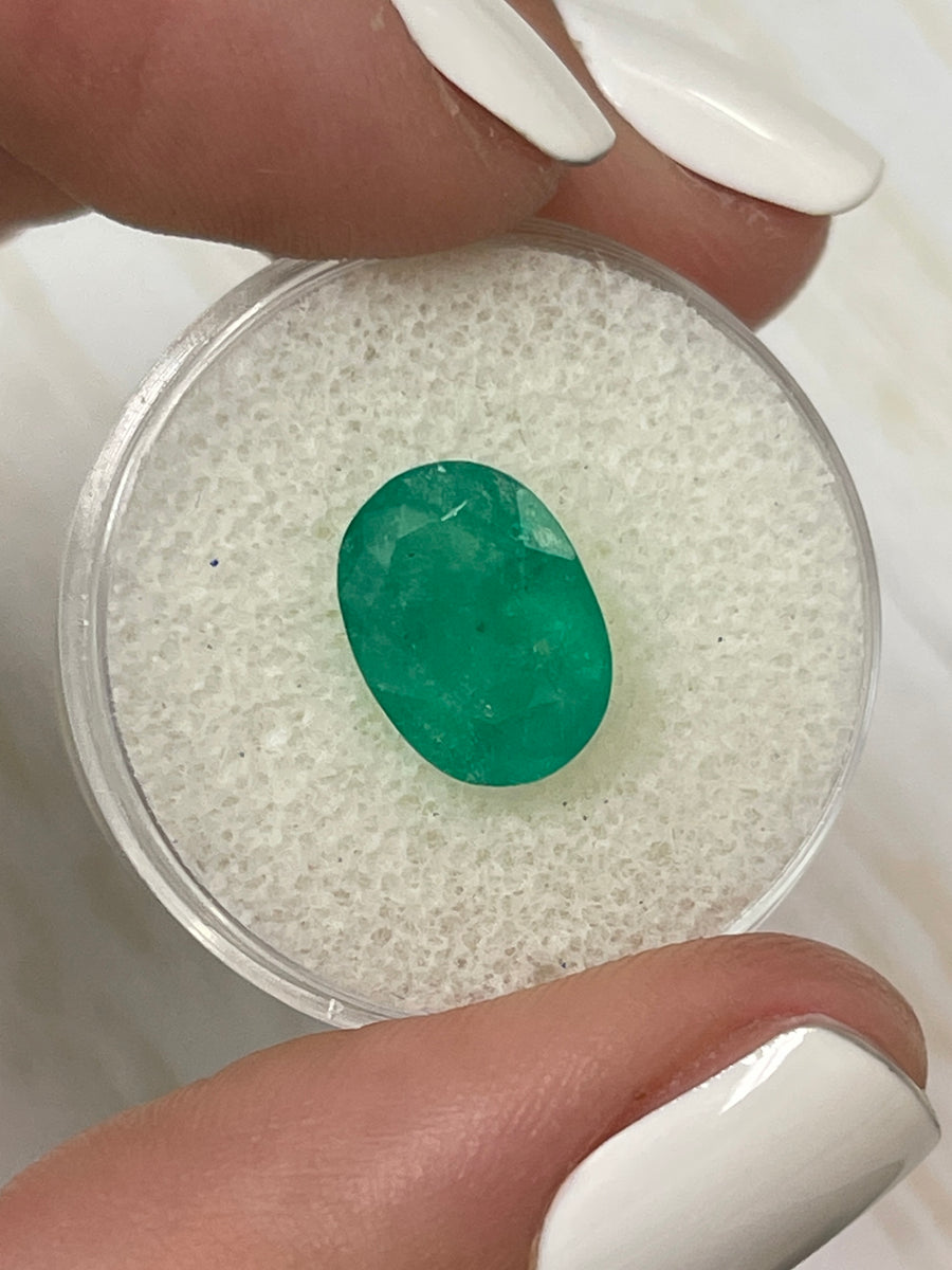 3.50 Carat Rich Forest Green Natural Loose Colombian Emerald-Oval Cut