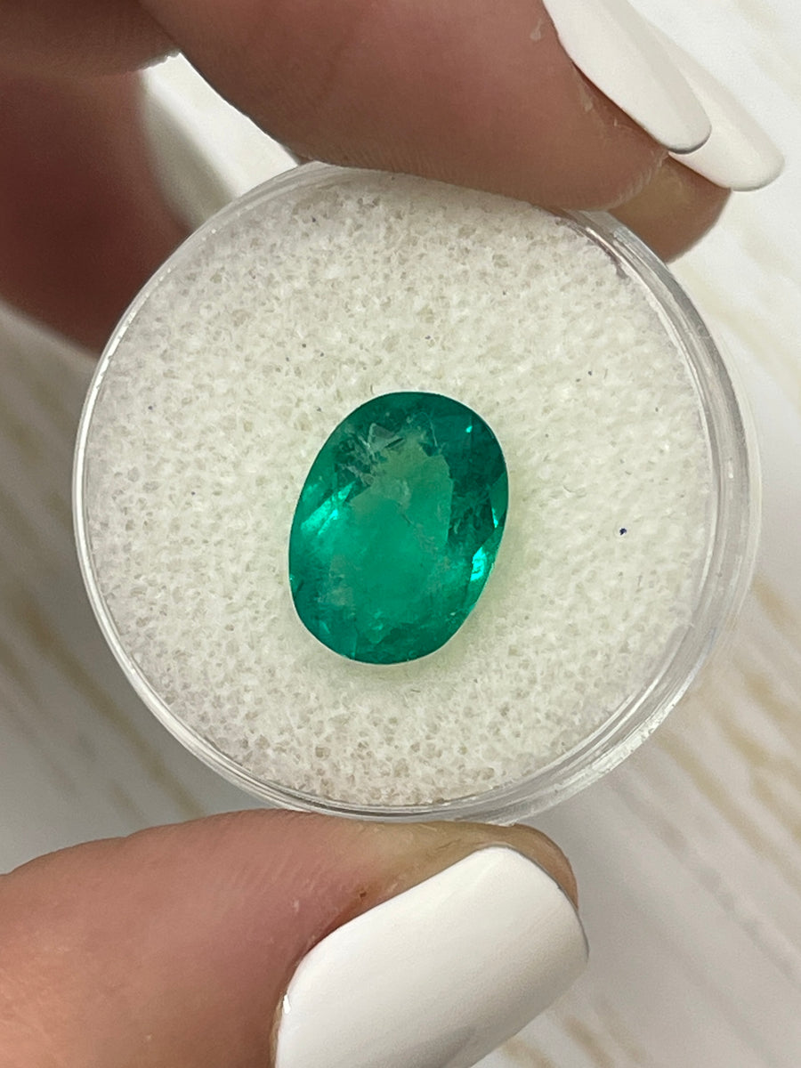 Natural Colombian Emerald - Oval Shaped, 3.51 Carats, Gorgeous Green Color