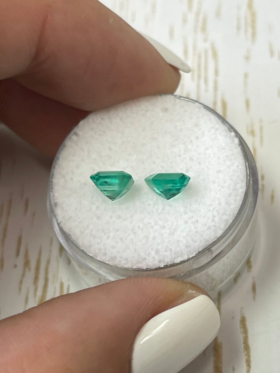 Colombian Emeralds - Asscher Cut - 1.45tcw - Vibrant Bluish Green - Unmounted Gemstones