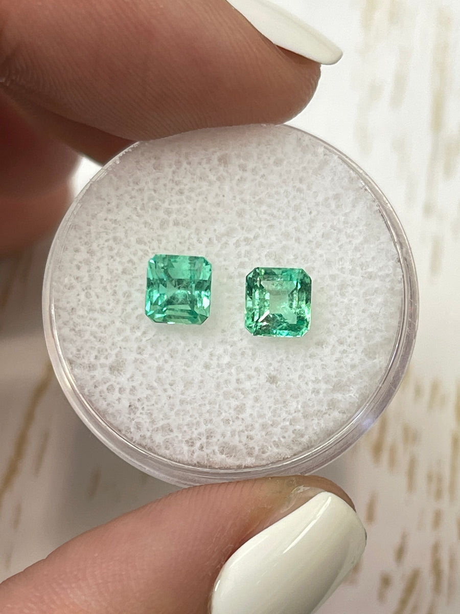 Stunning Asscher Cut Colombian Emeralds - 1.48tcw - Vibrant Green Gemstones