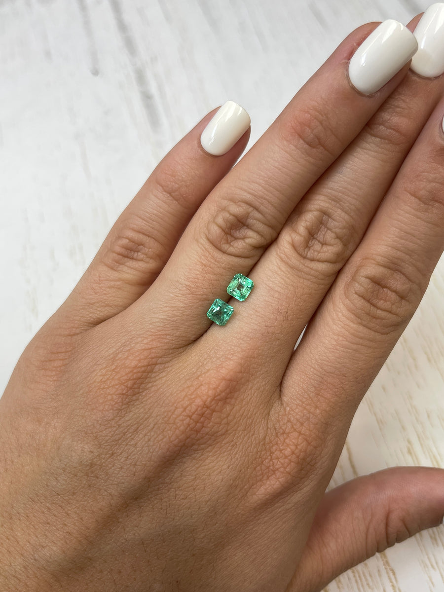 Gorgeous Loose Colombian Emeralds - 5x5 Asscher Cut - 1.48tcw