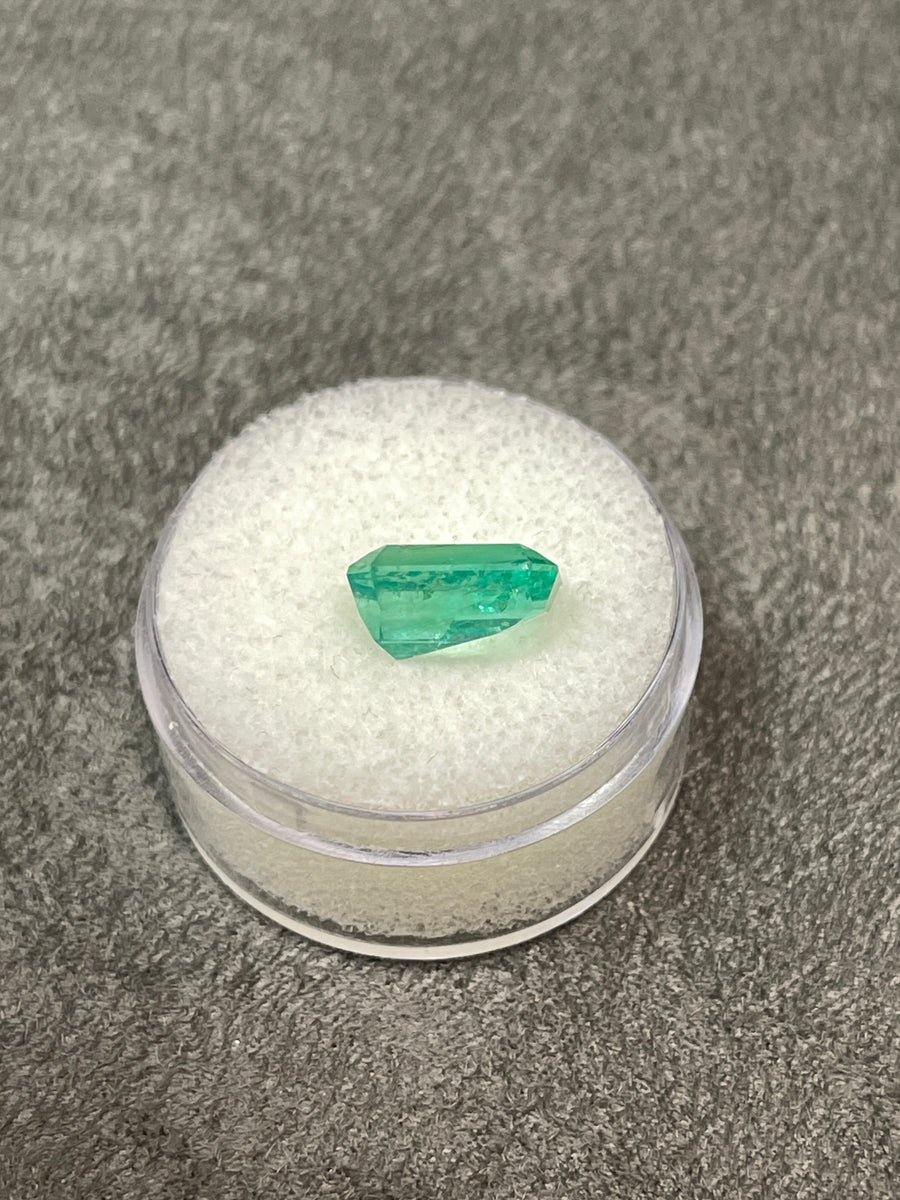 Rare 3.69 Carat Seafoam Green Colombian Emerald - Loose Emerald Cut