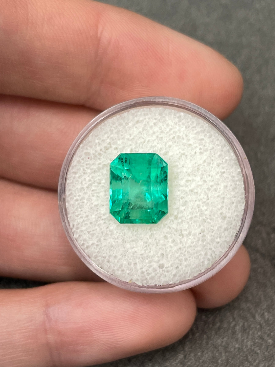 10x8 Classic Emerald Cut Colombian Emerald - 4.13 Carat Vivid Green Gemstone