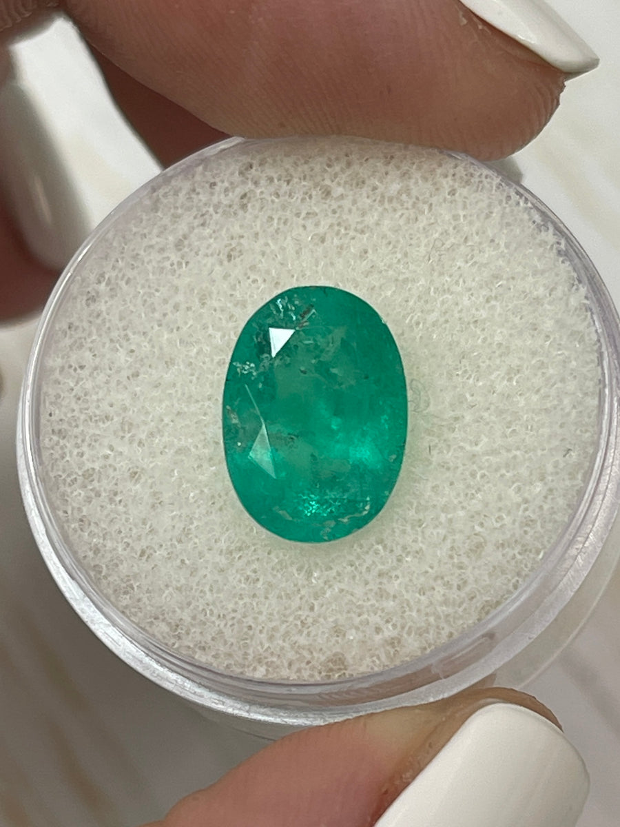 Earth-Tone Oval Colombian Emerald - 3.72 Carat Loose Gem