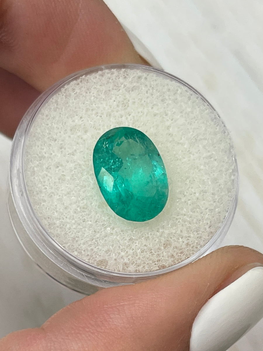 3.85 Carat Colombian Emerald in Oval Cut