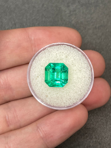 4.75 Carat Colombian Emerald - Asscher Cut Gemstone with Clipped Corners
