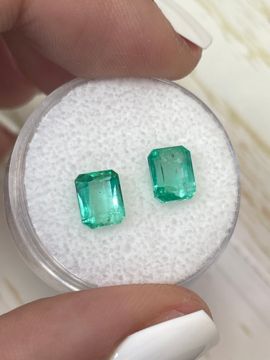 7x5.5 Colombian Emeralds in Matching Green - 2.47 TCW