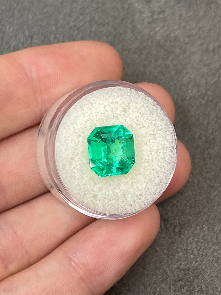 Luminous Loose Colombian Emerald - Asscher Shaped, 10x10 mm