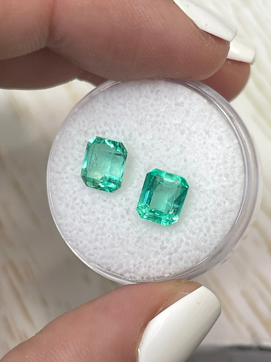 Emerald Cut Loose Colombian Emeralds - A Stunning Match - 2.67tcw - Radiant Green Hues