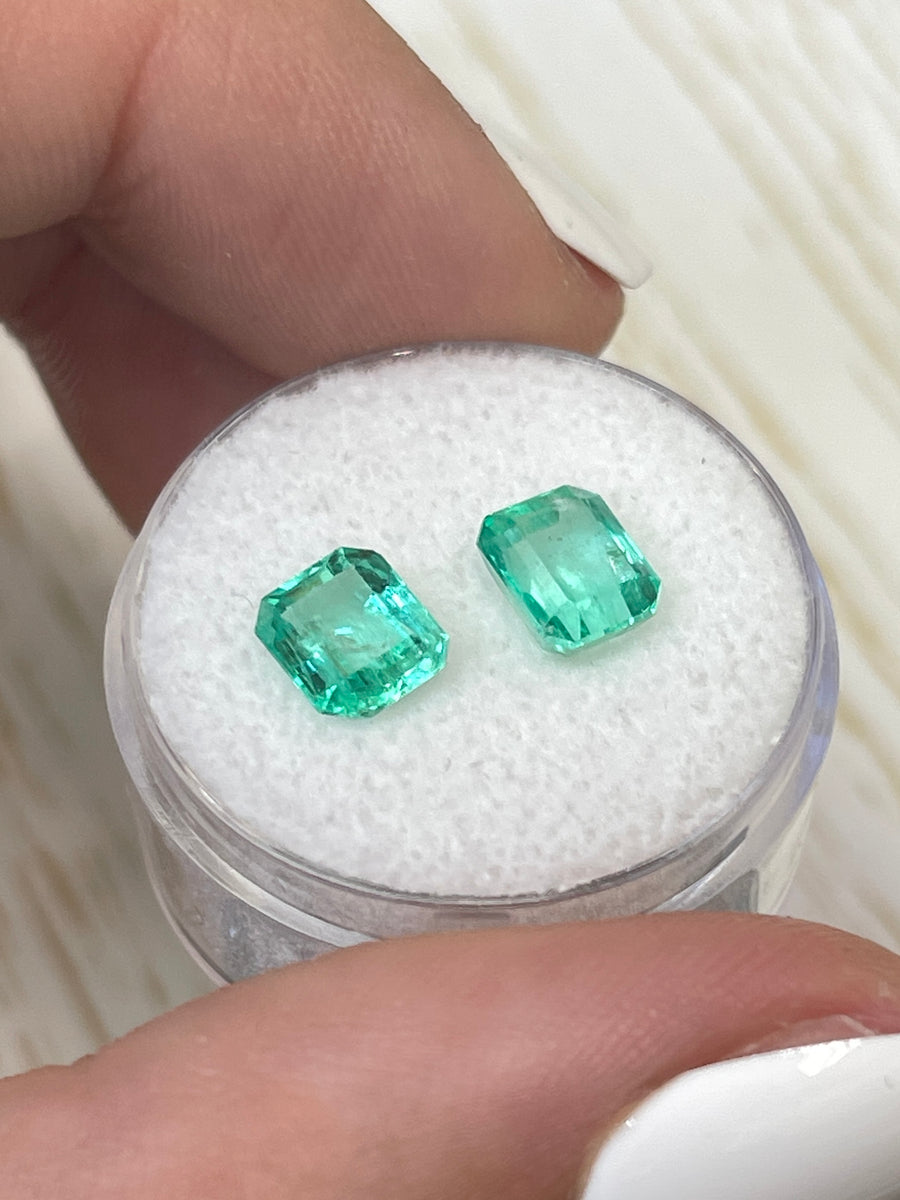Colombian Emeralds in Emerald Cut - 2.67 Total Carat Weight - Beautifully Matched Green Gems