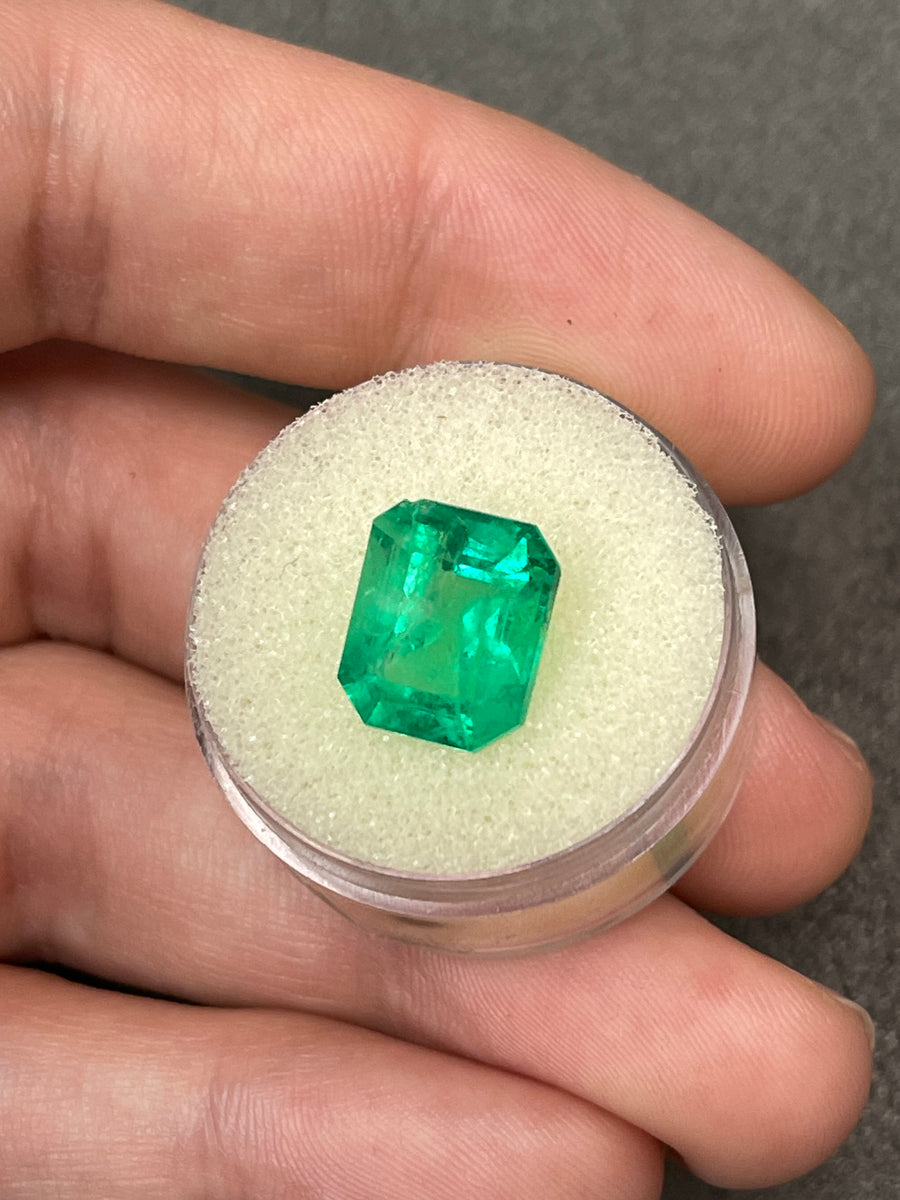 5.35 Carat 12x10 Natural Loose Colombian Emerald-Classic Emerald Cut