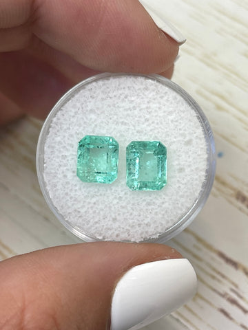 Emerald Cut Colombian Emeralds - 3.75 Total Carat Weight - 8x6.5mm