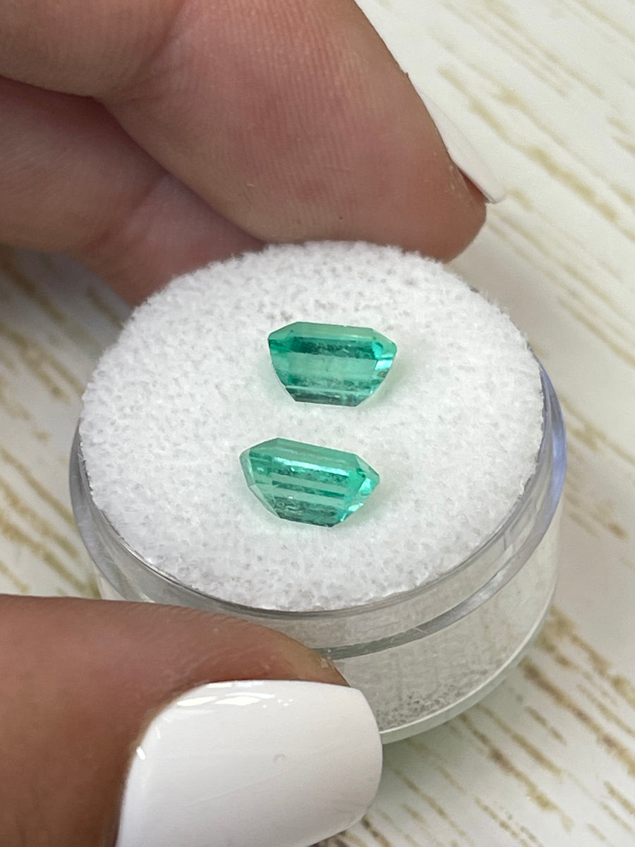 Pair of 8x6 Loose Colombian Emeralds - 3.35tcw - Beautiful Emerald Cuts