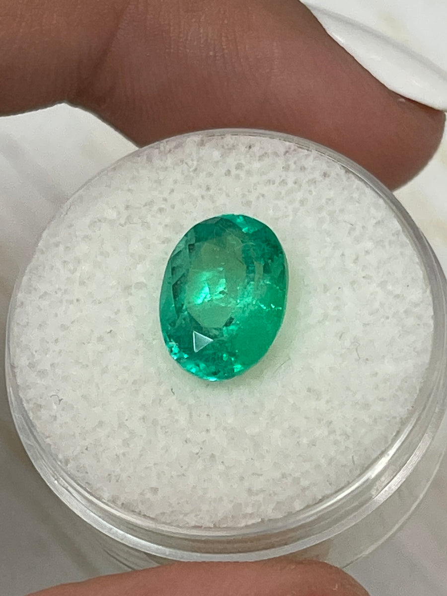 Bright Apple Green Colombian Emerald - 3.34 Carat Loose Gemstone