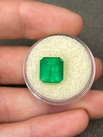 5.70 Carat Colombian Emerald with Intense Yellowish Green Hue