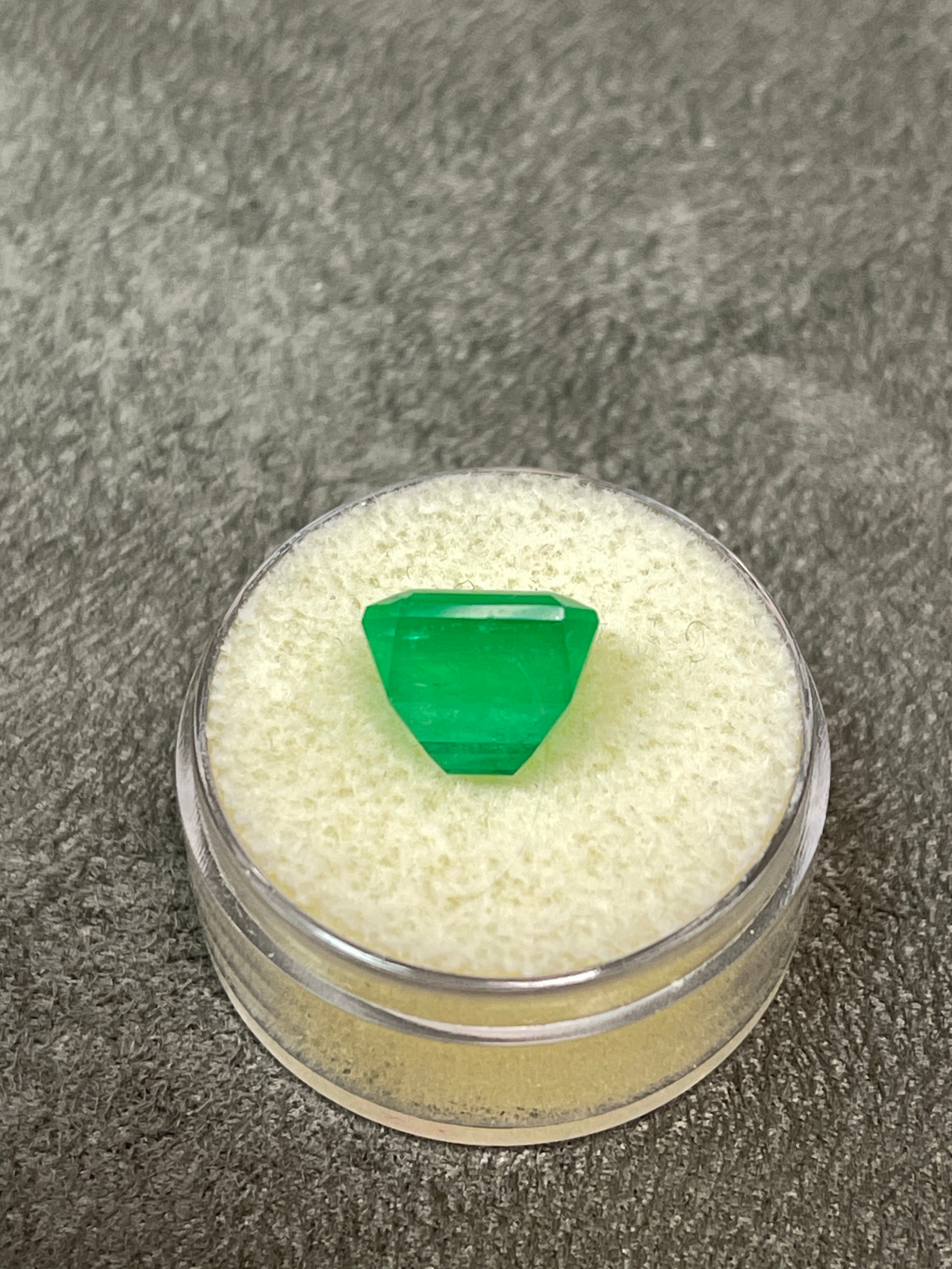 Chunky Emerald Cut Gem: 5.70 Carat Colombian Emerald in Vibrant Yellowish Green