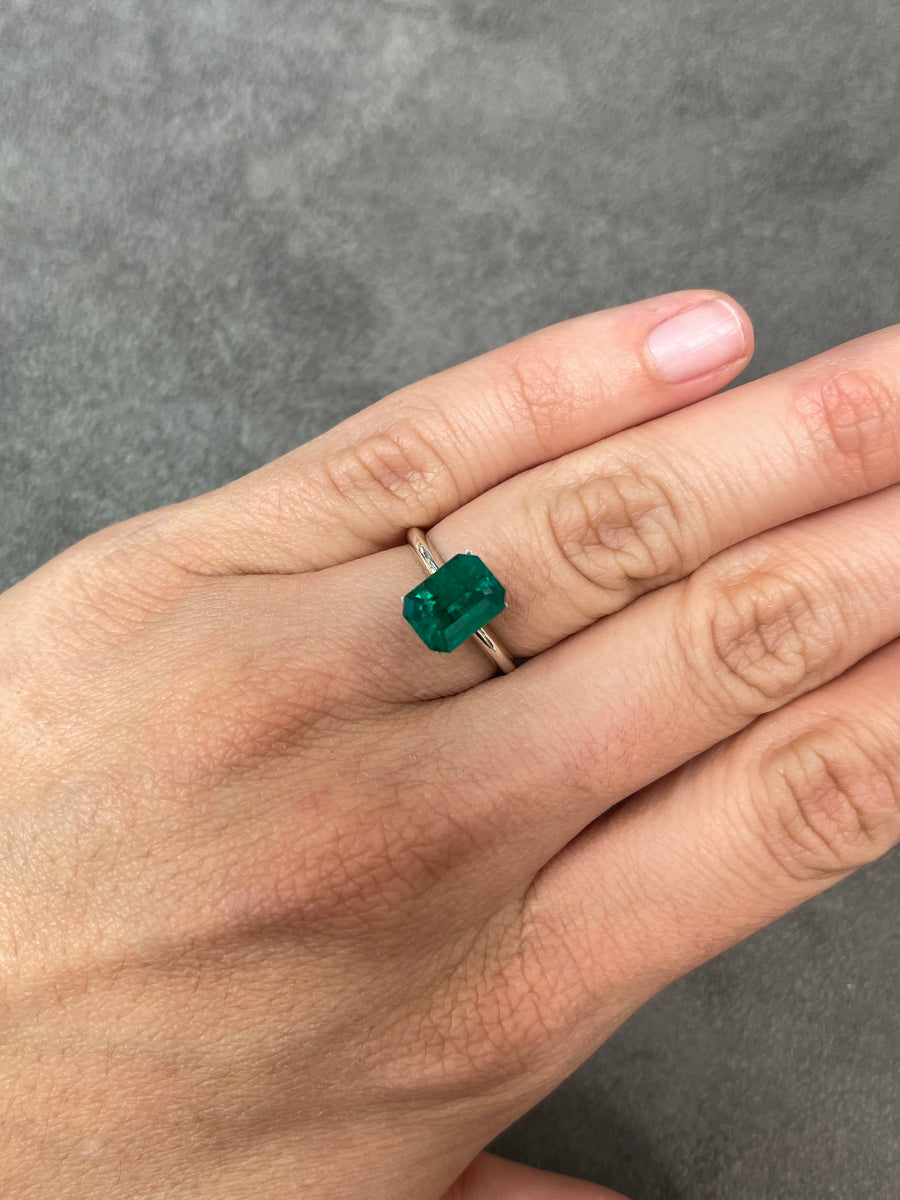 Emerald Cut 2.51 Carat Loose Colombian Emerald - GIA Certified, Rich Vivid Dark Green