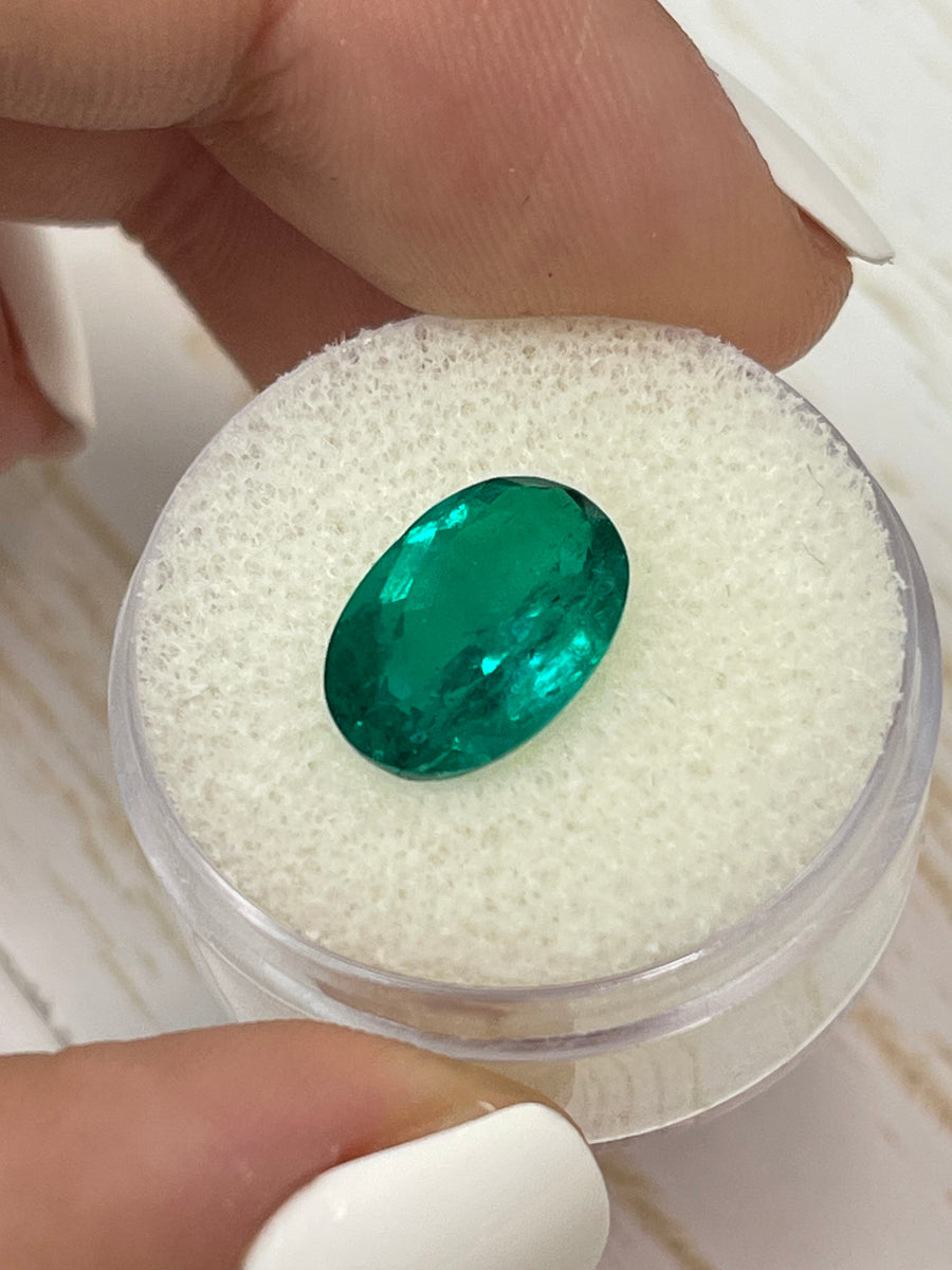 4.0 Carat Oval-Cut Muzo Green Colombian Emerald - Natural and Unmounted