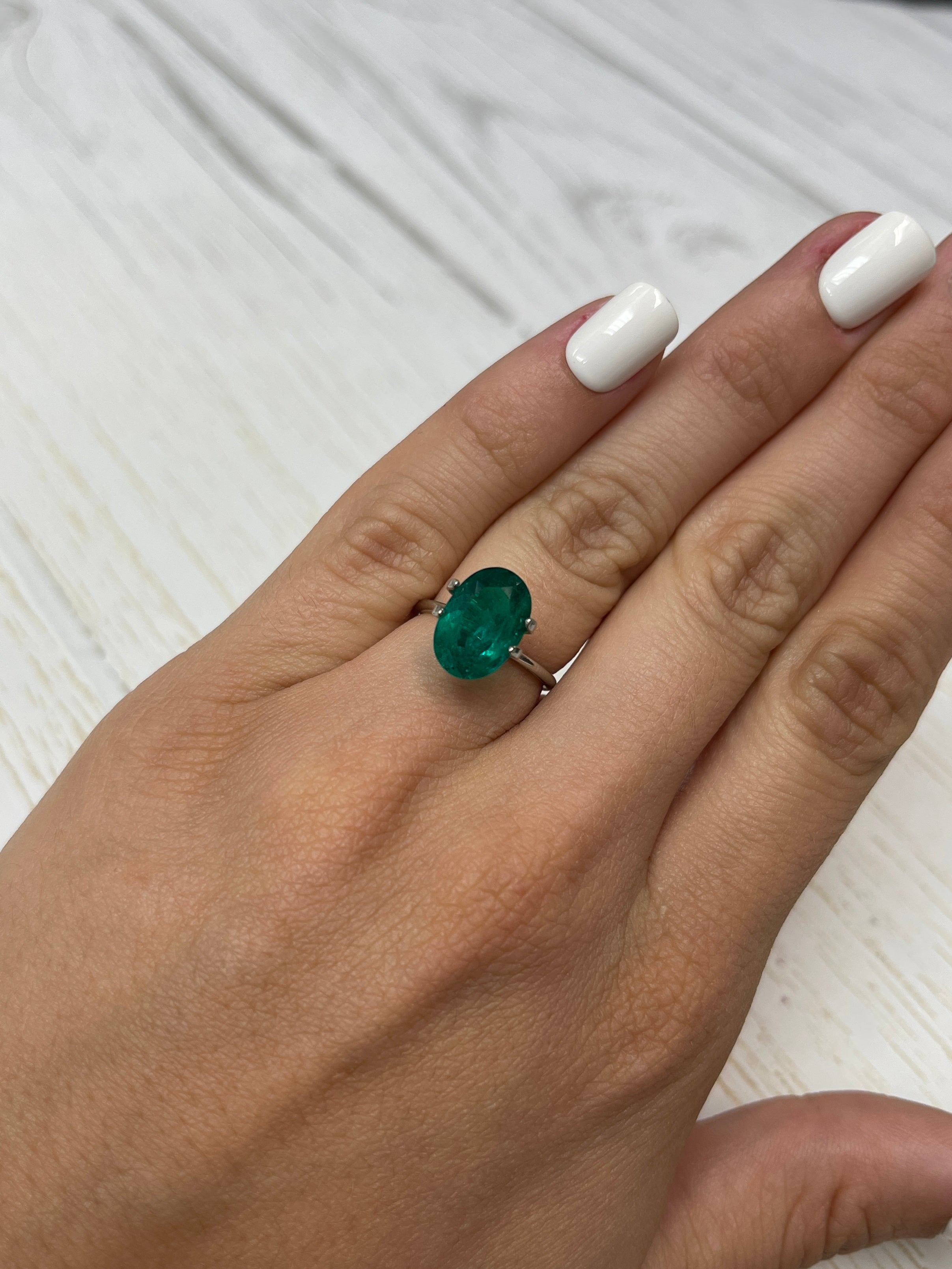 4.0 Carat Vivid Dark Muzo Green Natural Loose Colombian Emerald-Oval Cut - JR Colombian Emeralds