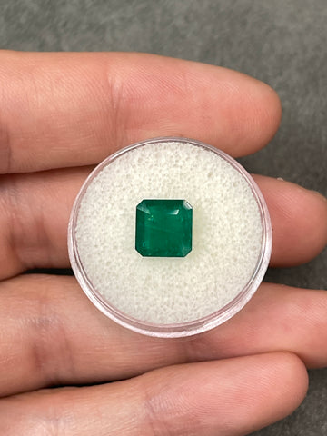 Emerald Gemstone - 2.65 Carat Asscher Cut, Dark Green Colombian Emerald