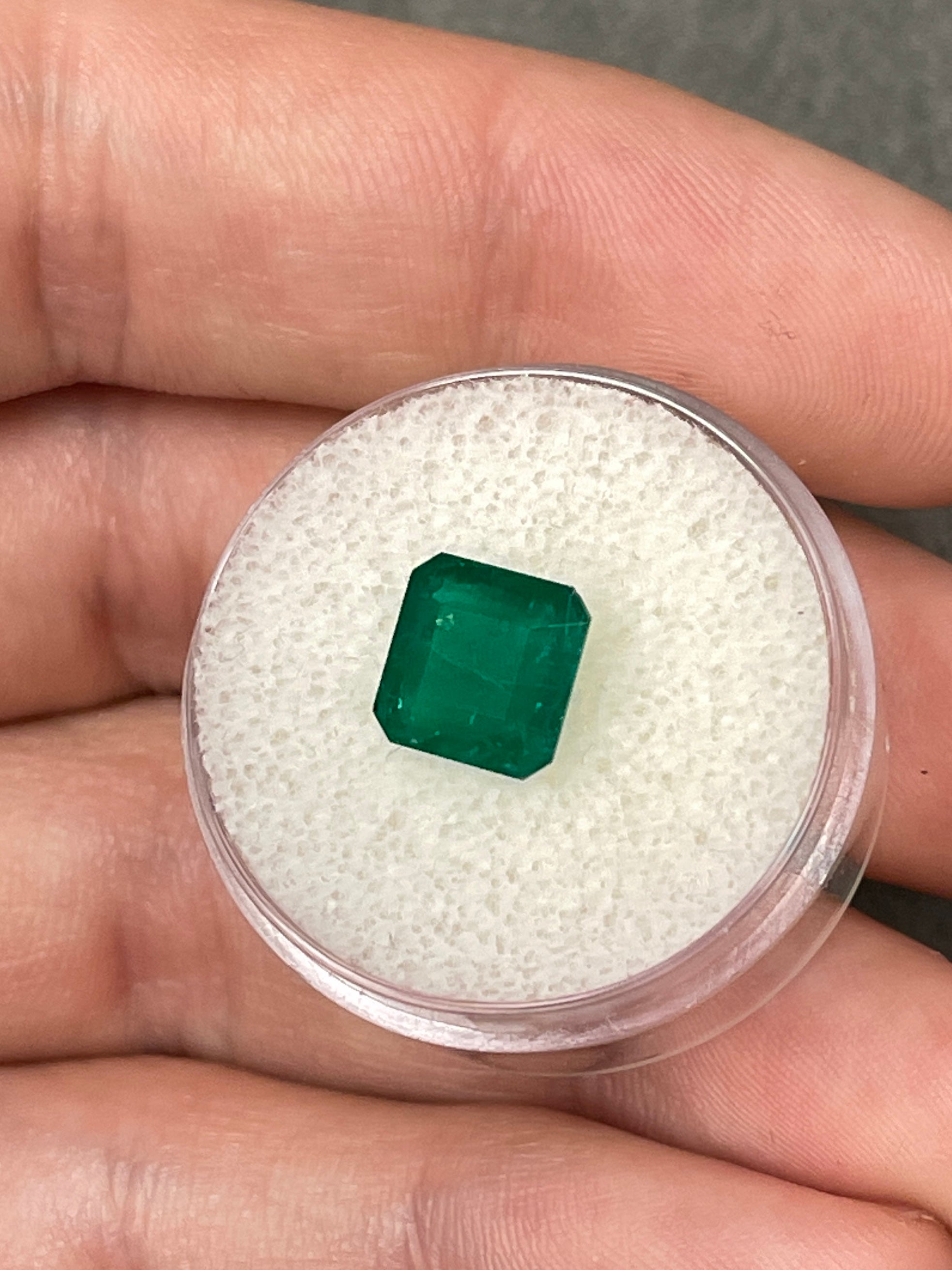 2.65 Carat Loose Colombian Emerald - Asscher Cut, Deep Green