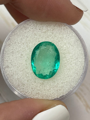 4.15 Carat Transparent Green Natural Loose Colombian Emerald-Oval Cut