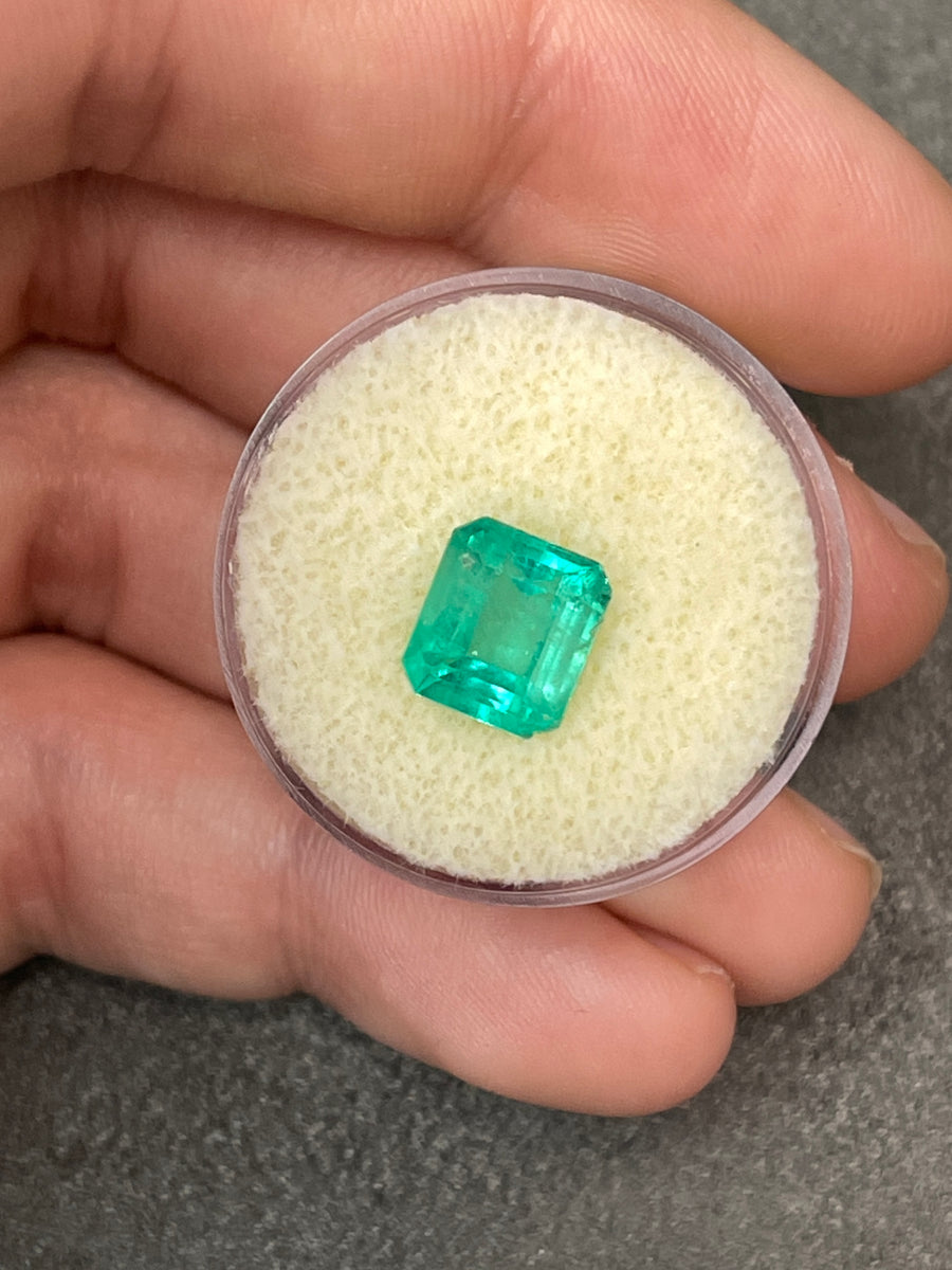8x8 Green Colombian Emerald - 2.65 Carats in Asscher Cut