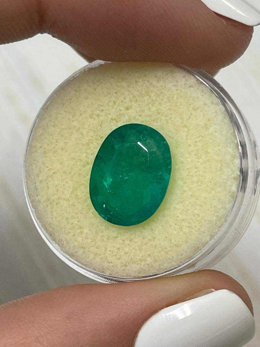 Deep Medium Green 4.31 Carat Natural Colombian Emerald