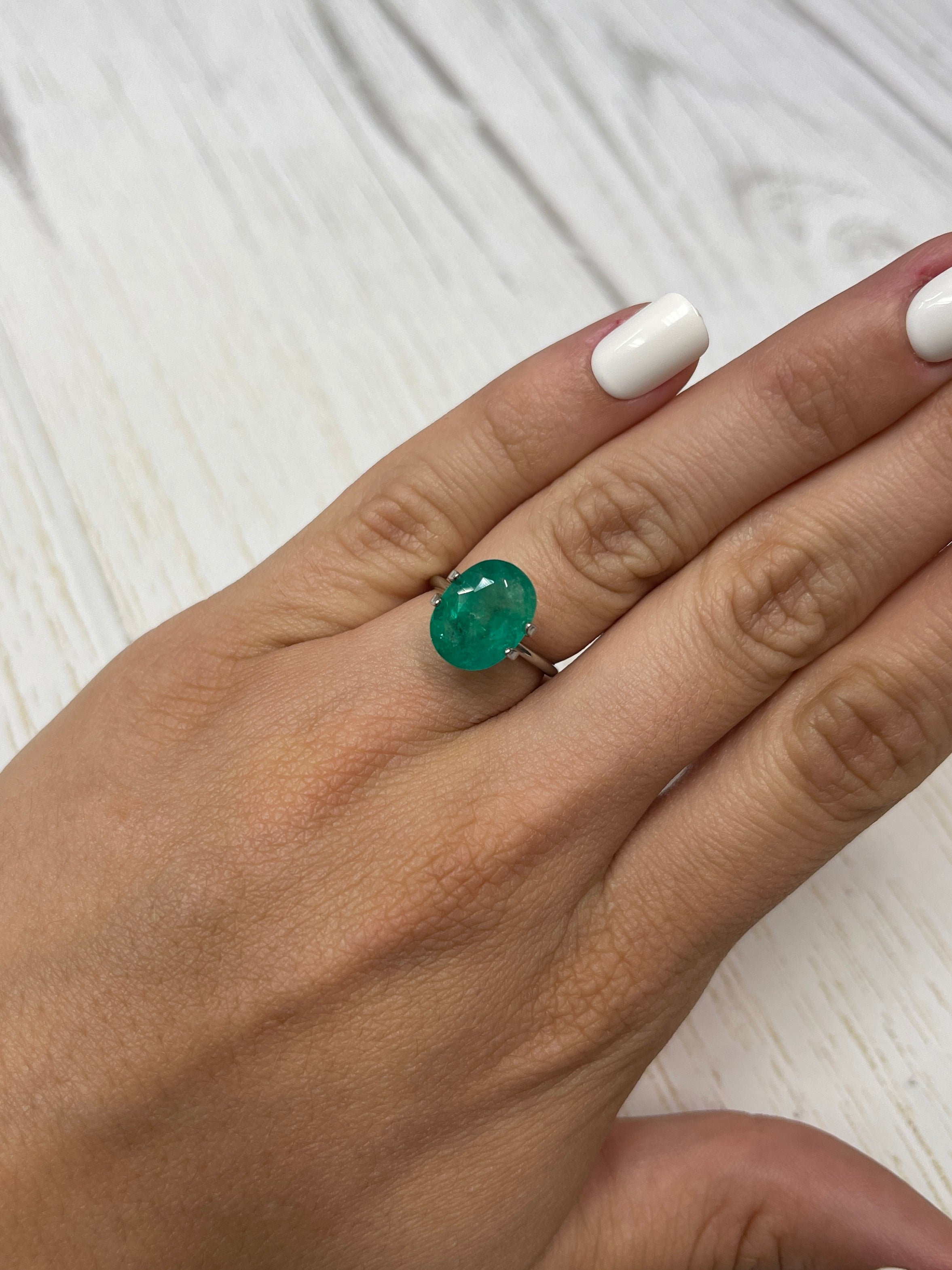 4.31 Carat Deep Medium Green Natural Loose Colombian Emerald-Oval Cut - JR Colombian Emeralds