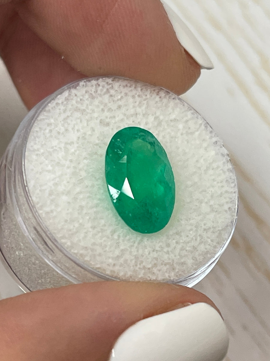 Oval-Cut 4.52 Carat Colombian Emerald - Lush Green Color