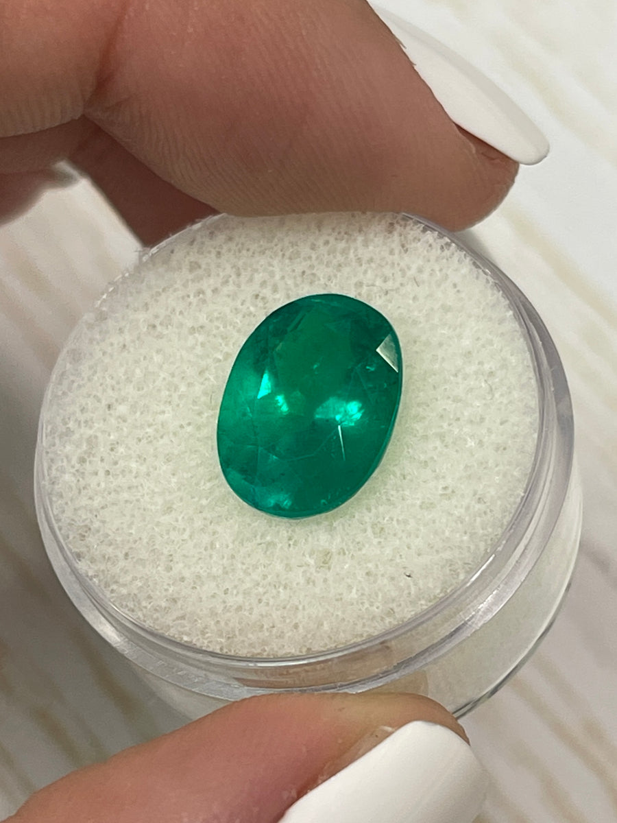 Vivid Muzo Green 5.07 Carat Colombian Emerald - Certified Oval Cut