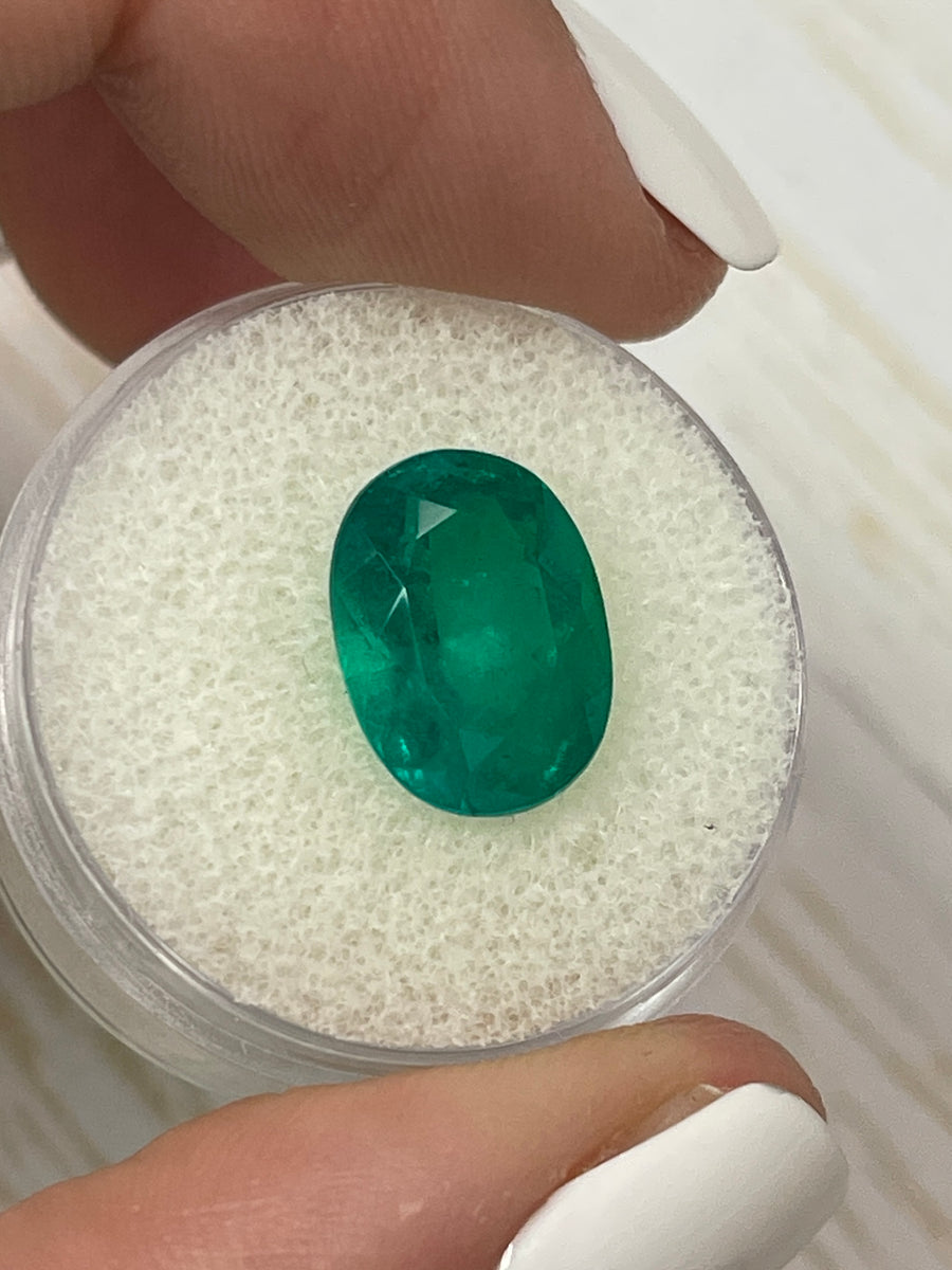 Genuine 5.07 Carat Colombian Emerald - Vivid Muzo Green Oval Stone