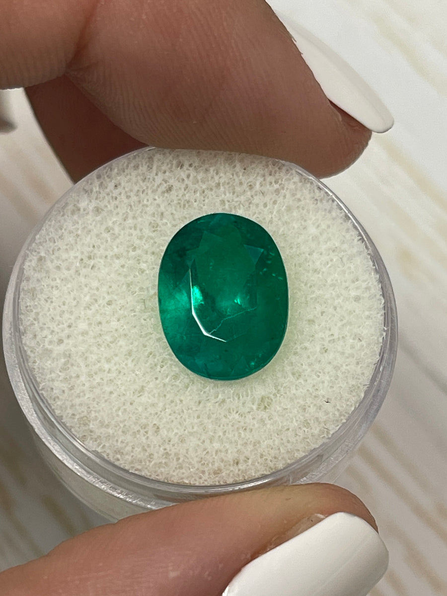 Oval-Cut 5.07 Carat Certified Colombian Emerald - Brilliant Muzo Green
