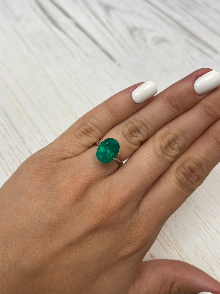Certified 5.07 Carat Oval Colombian Emerald - Stunning Muzo Green