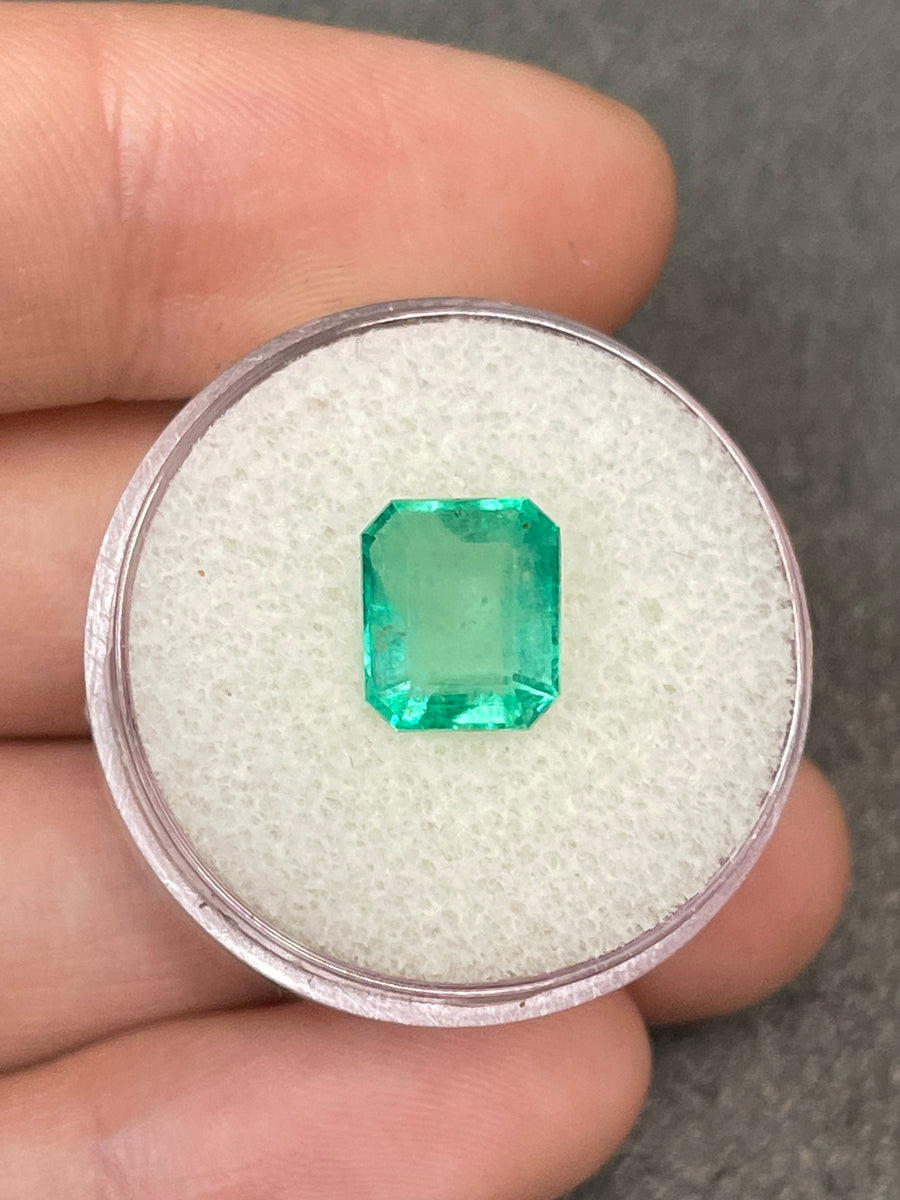 Vibrant 2.81 Carat Colombian Emerald - Chunky Emerald Cut