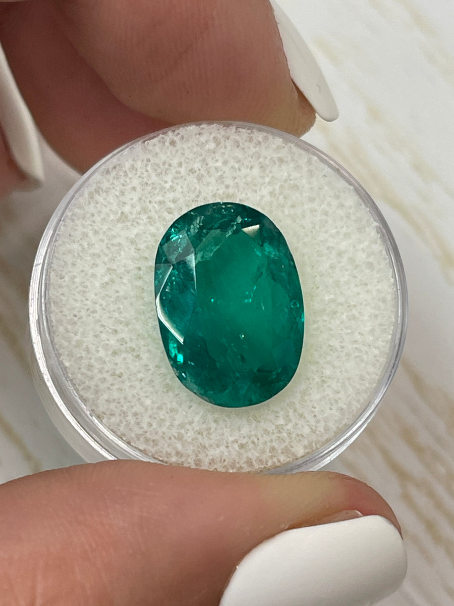 Natural Loose Colombian Emerald - Oval Cut, 7.22 Carats, 15.5x11mm