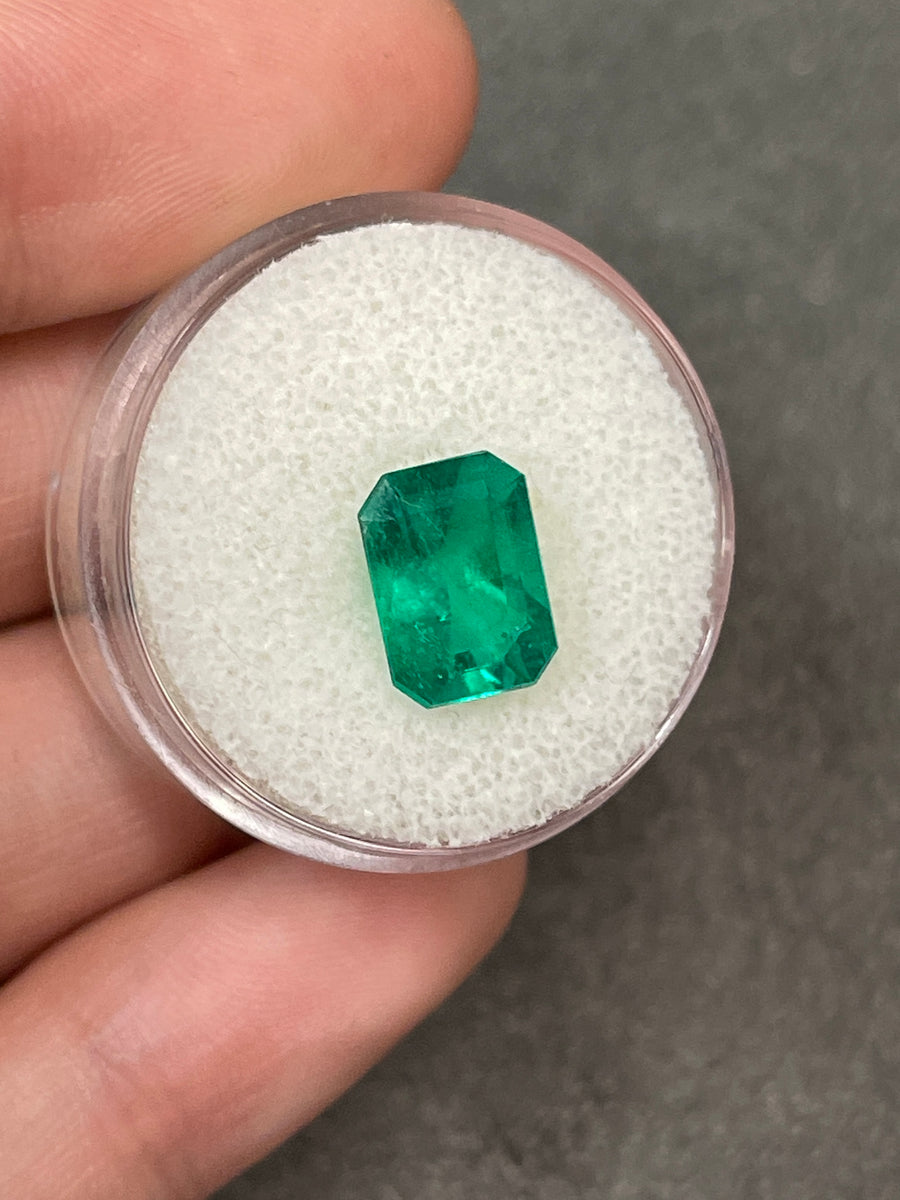 2.88 Carat Intense Green Natural Loose Colombian Emerald- Emerald Cut