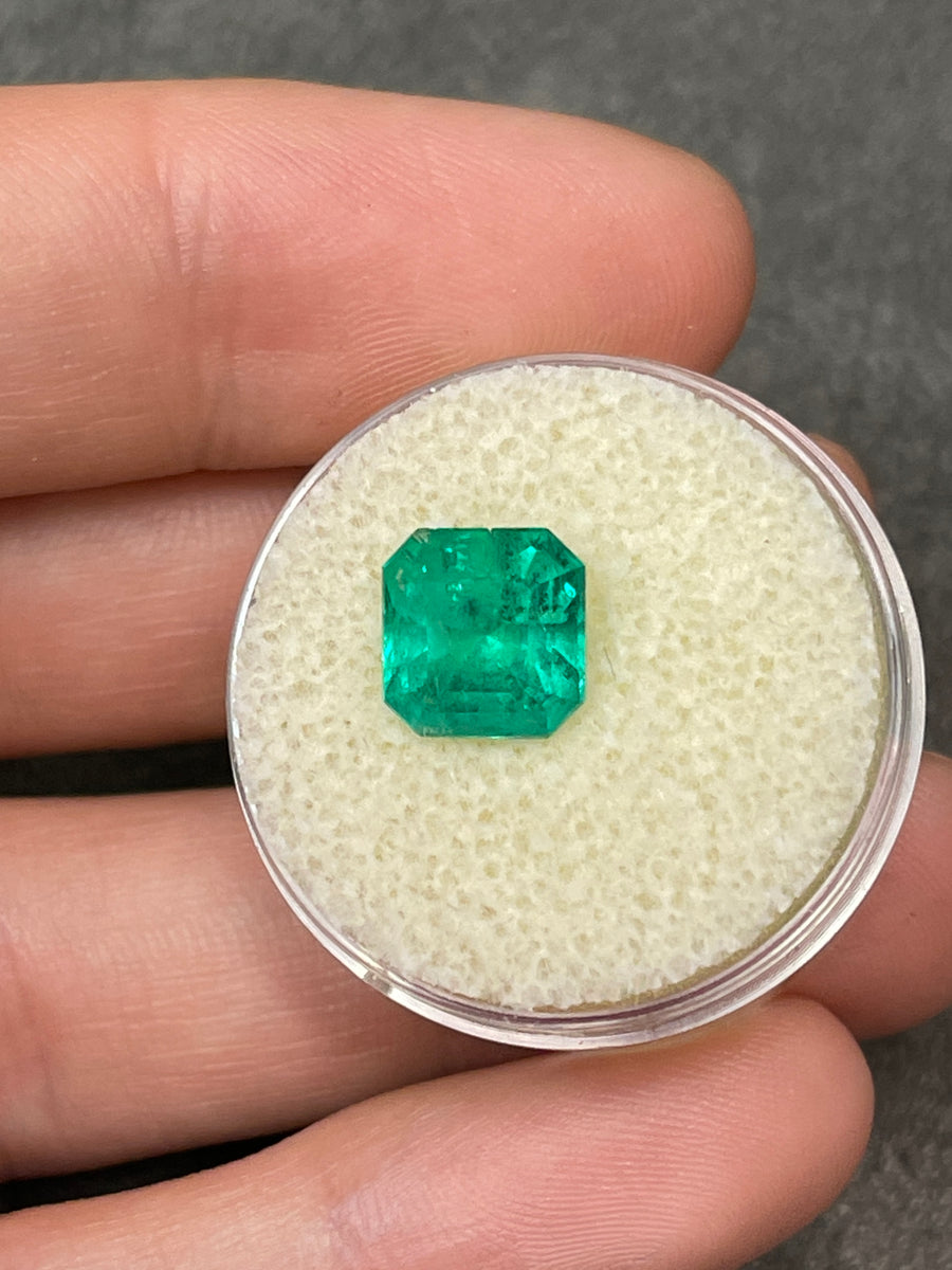 Asscher Cut Colombian Emerald - 2.95 Carats in Stunning Medium Green Hue