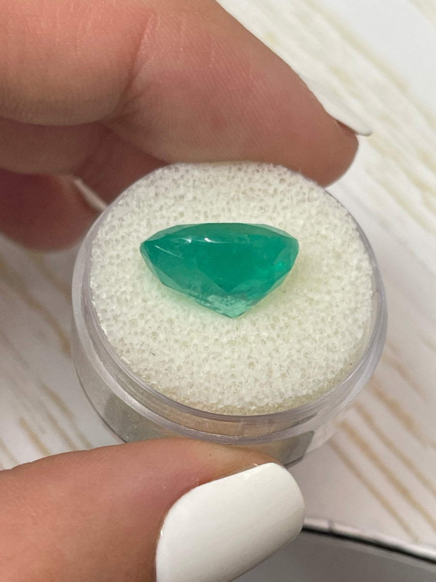 8.10 Carat Bluish Green Oval Colombian Emerald - Genuine Gem