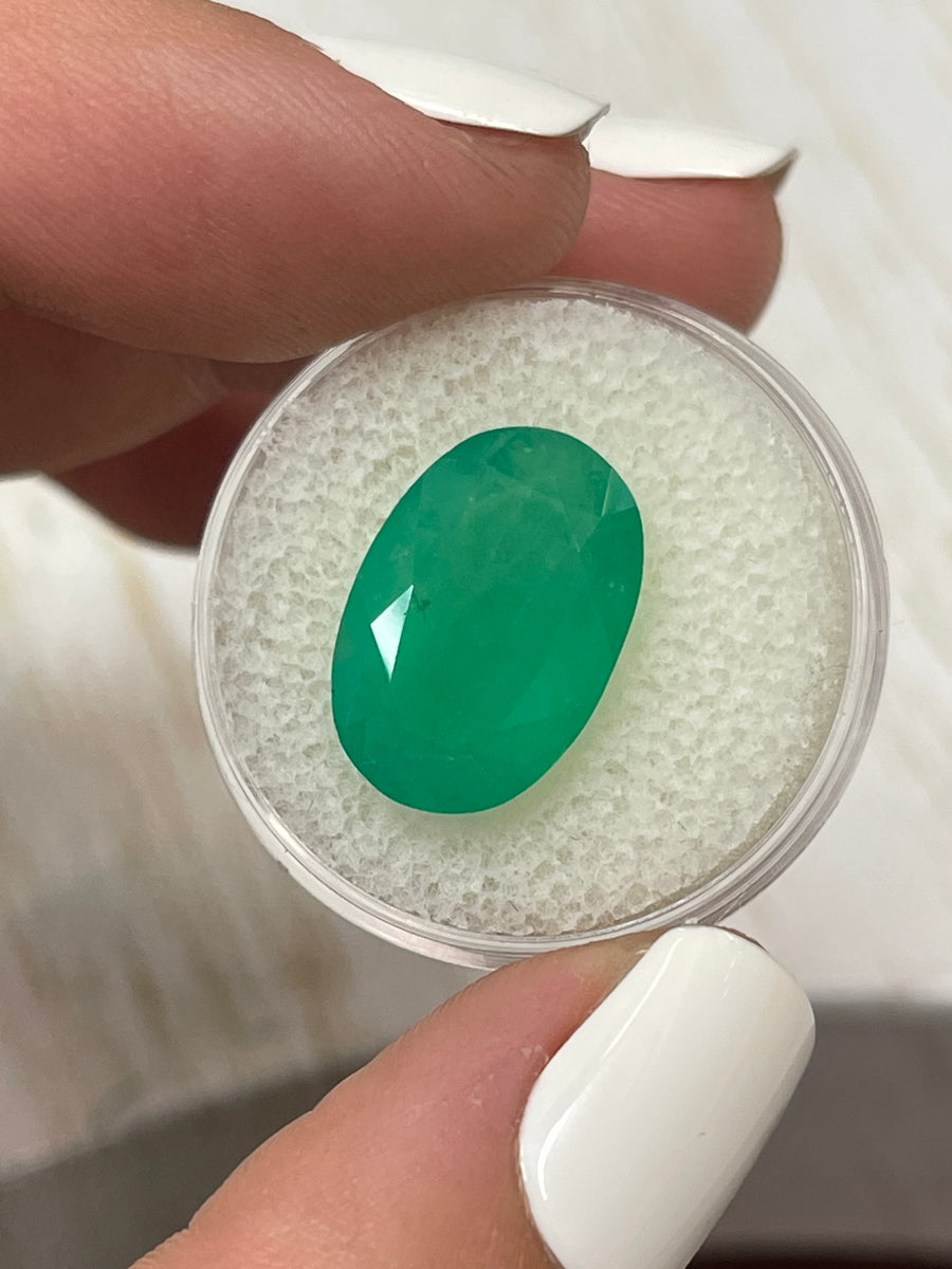 Large 8.85 Carat Oval Cut Colombian Emerald - Gorgeous Green