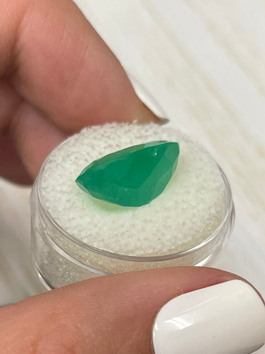 8.85 Carat Elongated Grassy Green Natural Loose Colombian Emerald-Oval Cut