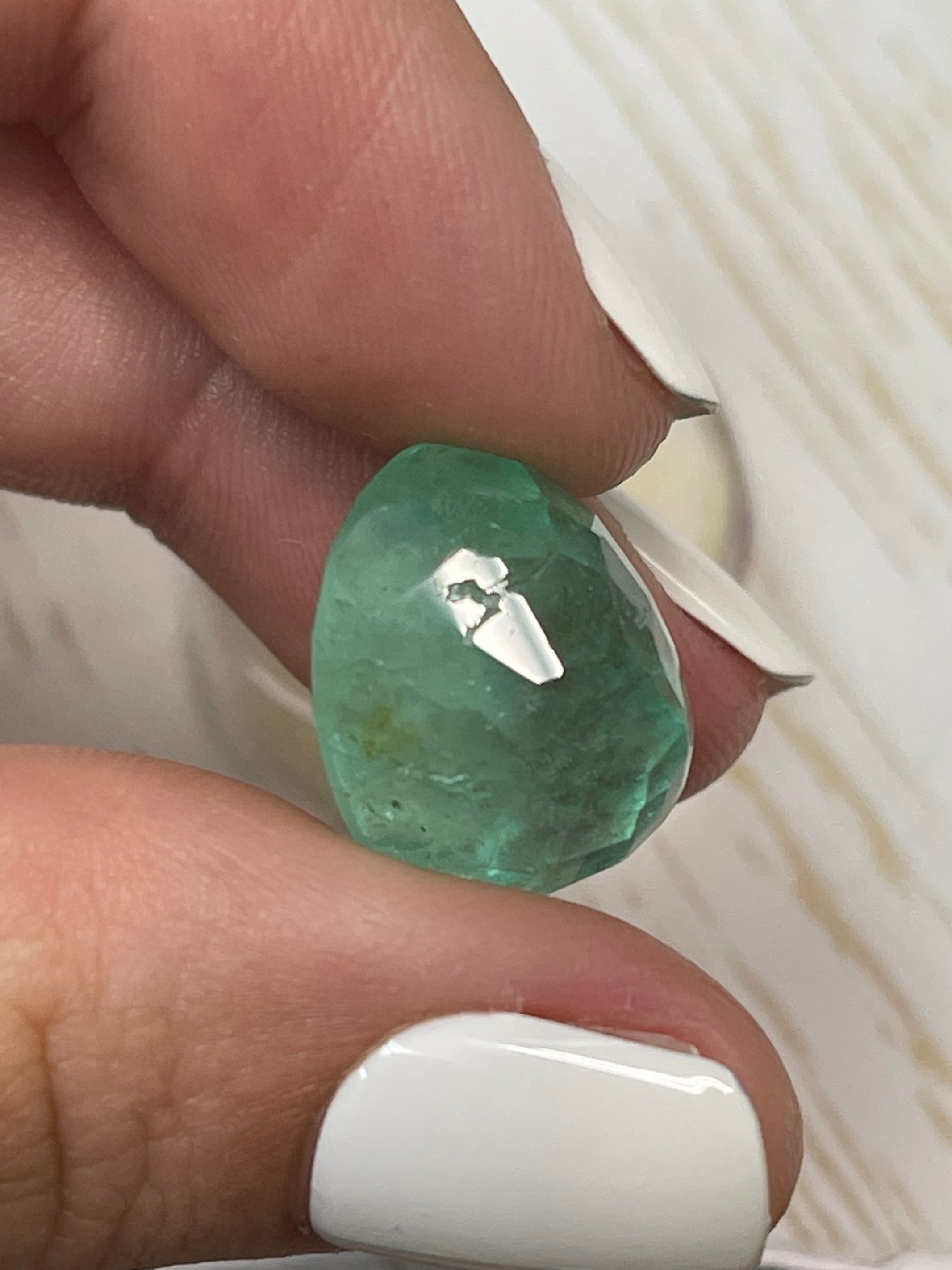 21.95 Carat 18x16 Minty Green Natural Loose Colombian Emerald-Oval Cut - JR Colombian Emeralds