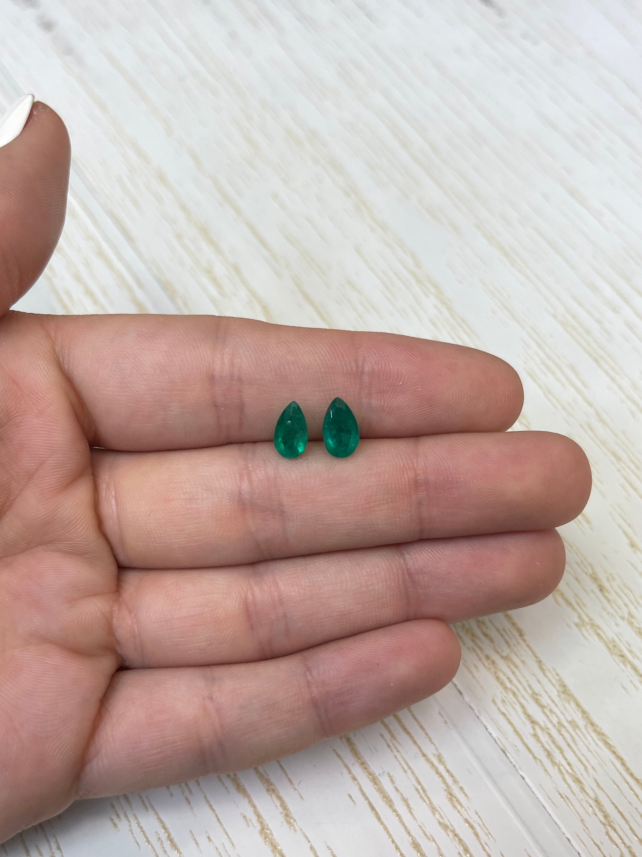 2.04tcw 9x5.5 Muzo Green Matching Loose Colombian Emeralds-Pear Cut - JR Colombian Emeralds