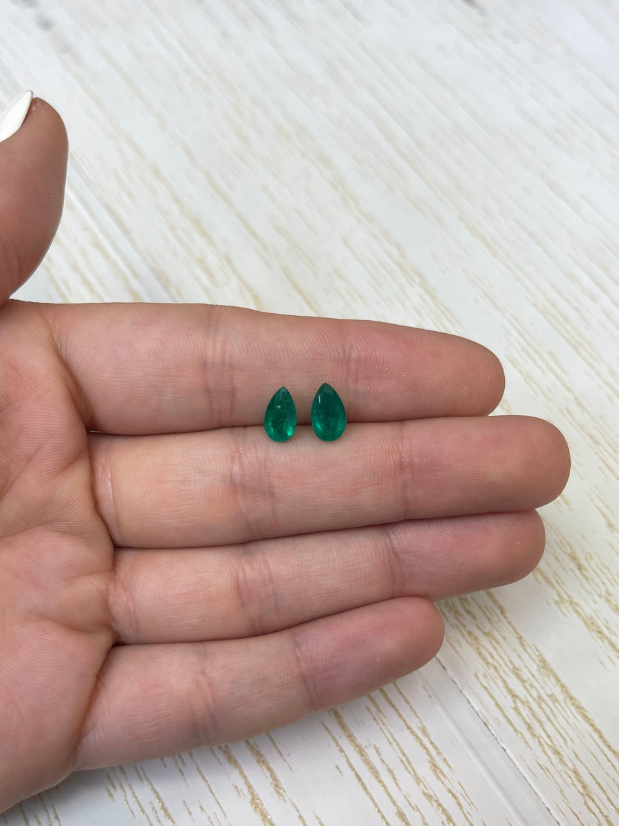 2.04tcw 9x5.5 Muzo Green Matching Loose Colombian Emeralds-Pear Cut