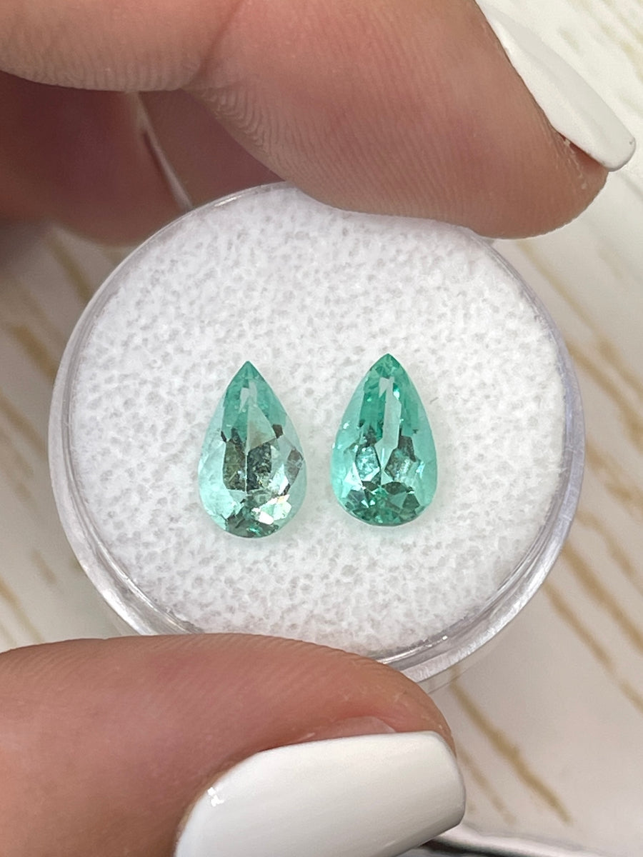 2.49tcw Pear Shaped Colombian Emeralds - Loose Gems
