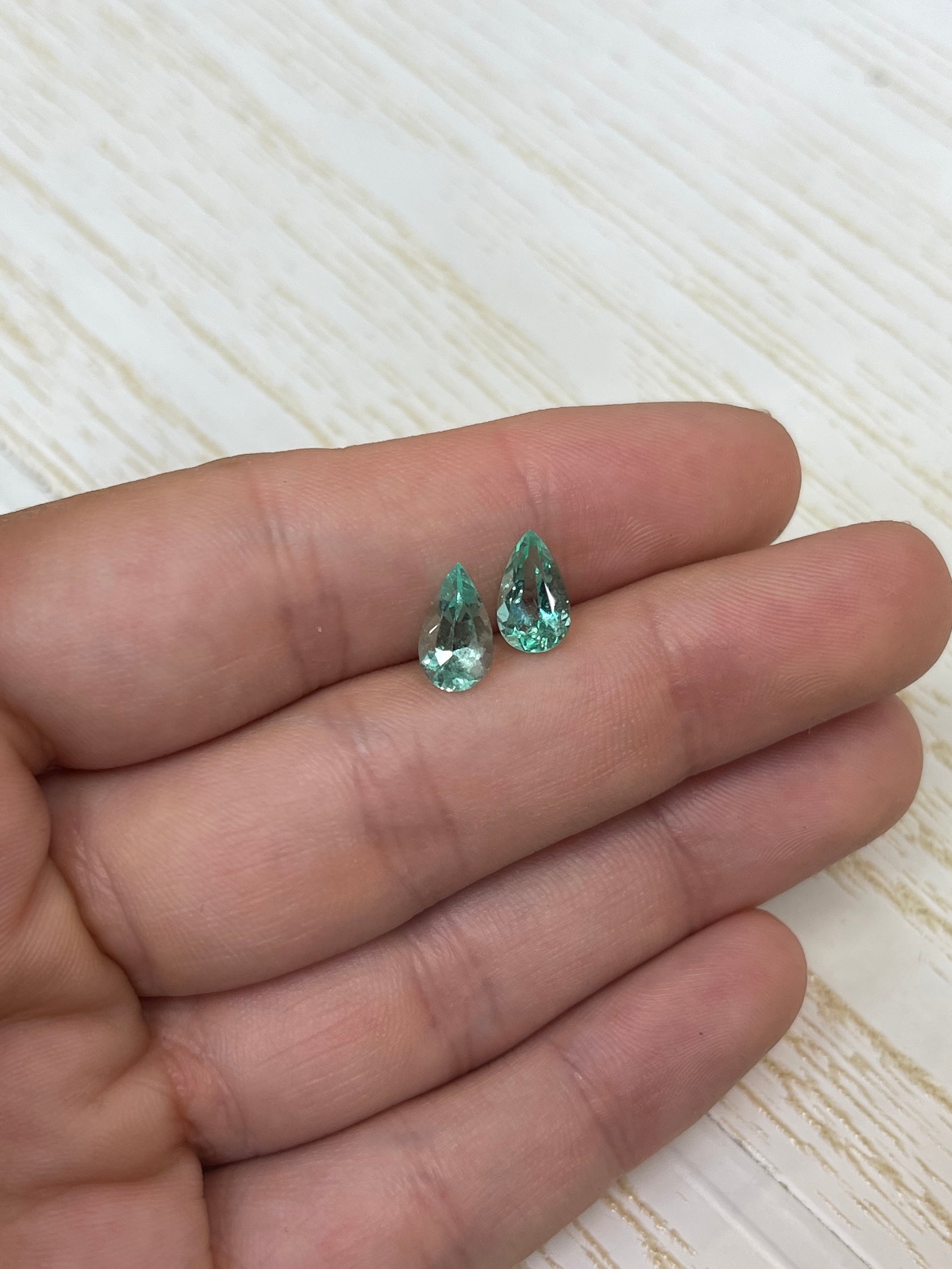 2.49tcw 10x6 Matching Loose Colombian Emeralds-Pear Cut - JR Colombian Emeralds