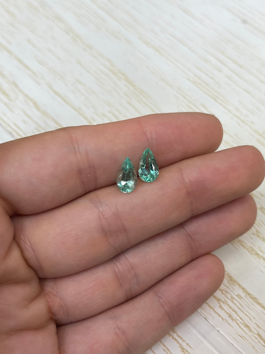 2.49tcw 10x6 Matching Loose Colombian Emeralds-Pear Cut