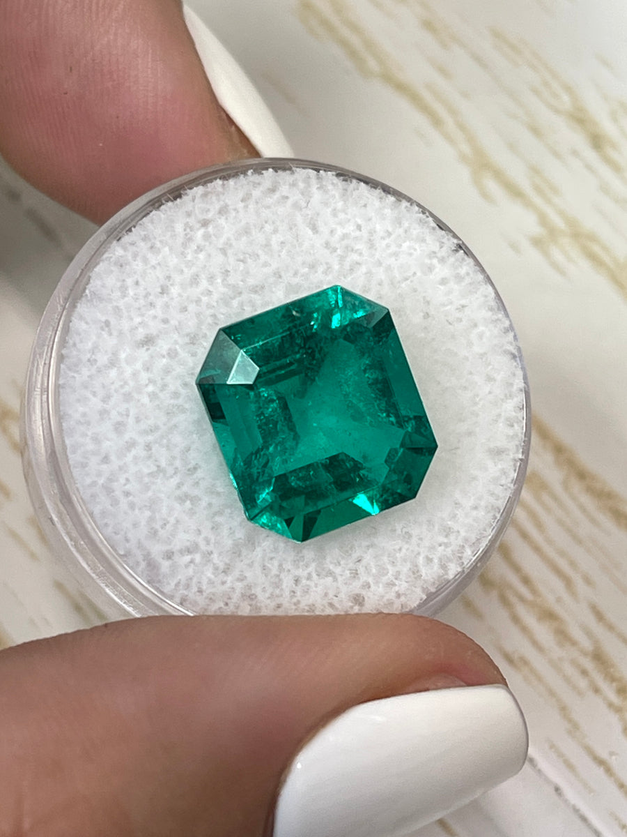 Emerald Cut Minor Oil Colombian Emerald - 13x12mm Loose Stone